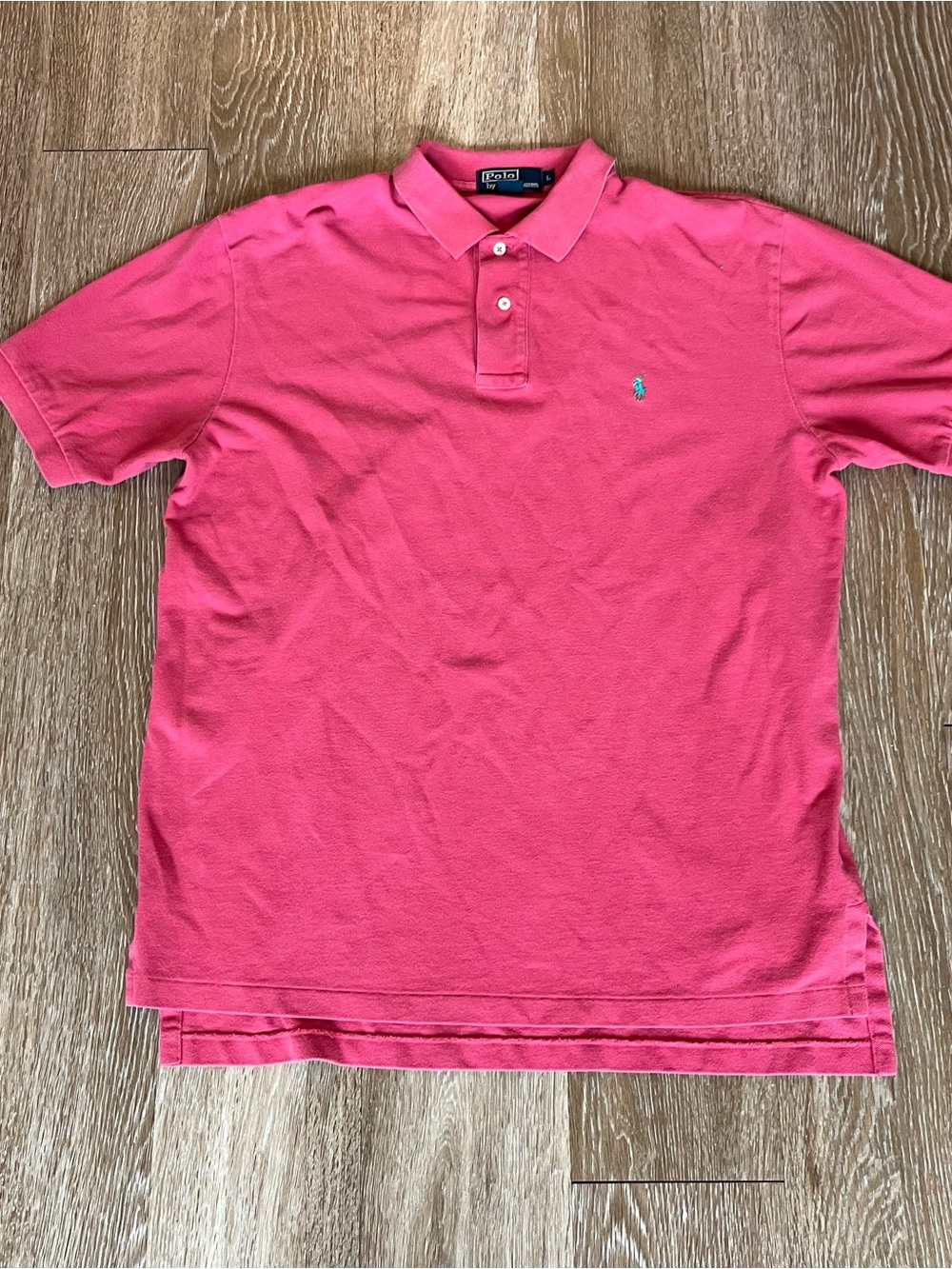 VTG Polo Ralph Lauren Cotton Polo Shirt Green Pony Logo Quality Preppy Mens L